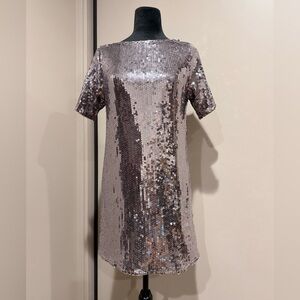 Abercrombie & Fitch Silver Sequin Mini Dress